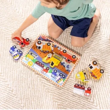 Melissa & Doug Construction Vehicles Chunky Puzzle