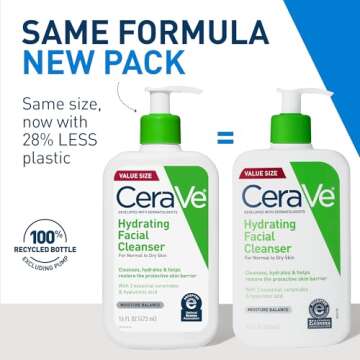 CeraVe Hydrating Facial Cleanser, Moisturizing Face Wash For Dry Skin, Hyaluronic Acid + Ceramides +...