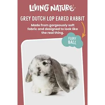 Living Nature Grey Dutch Lop Eared Rabbit Stuffed Animal | Fluffy Rabbit Animal | Eco-Friendly Soft ...