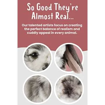 Living Nature Grey Dutch Lop Eared Rabbit Plush Toy 10"