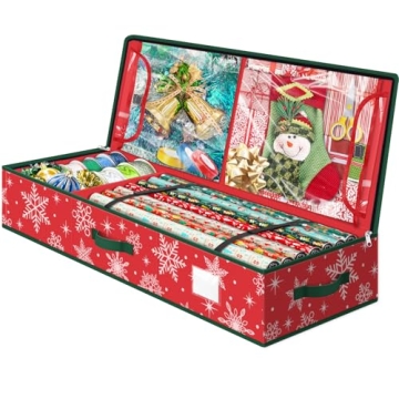 EverMerry Wrapping Paper Organizer Storage Container, Christmas Gift Wrapping Paper Storage Box for ...