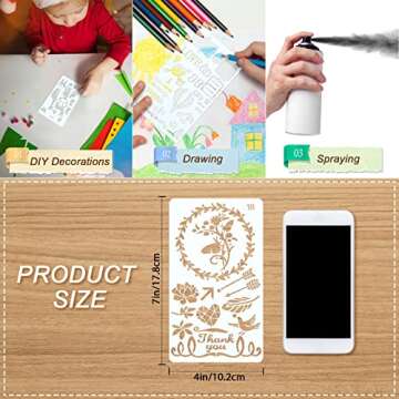 Zonon 24 Pieces Journal Stencils - Versatile DIY Drawing Templates for Creative Projects