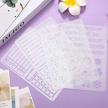 Zonon 24-Piece Journal Stencils for Creative Planning & Crafts