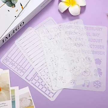 Zonon 24-Piece Journal Stencils for Creative Planning & Crafts