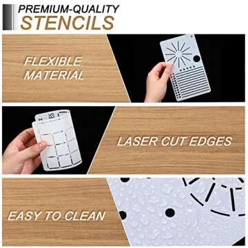 Zonon 24-Piece Journal Stencils for Creative Planning & Crafts