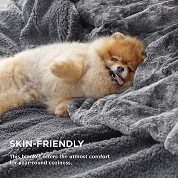 Bedsure Sherpa Blanket - Soft, Fuzzy & Fluffy Faux Fur - Warm, Cozy Throw Blanket for Couch, Sofa and Bed, Tie Dye Design, Grey, 50x60 Inches