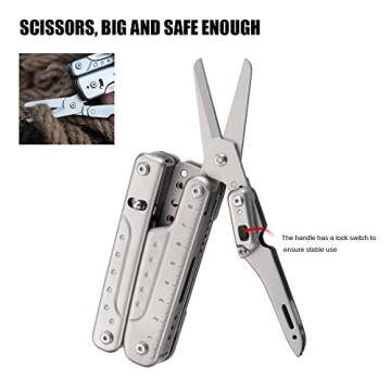 ROXON S802 16 in 1 Multitool Phantom Updated Version Multi Tool Pliers and scissors with Replaceable Knife and Wire Cutte (S802S)