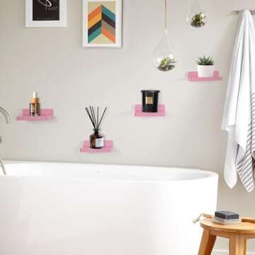 NIUBEST Small Floating Shelf,5 Inch Mini Shelves,Set of 3 Small Wall Shelf for Bedroom Living Room B...