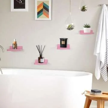 NIUBEST Small Floating Shelf,5 Inch Mini Shelves,Set of 3 Small Wall Shelf for Bedroom Living Room B...