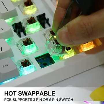 EPOMAKER Theory TH80 75% Hot Swappable RGB 2.4Ghz/Bluetooth 5.0/Wired Mechanical Gaming Keyboard with MDA PBT Keycaps, Large Capacity Battery, Knob Control for Windows/Mac