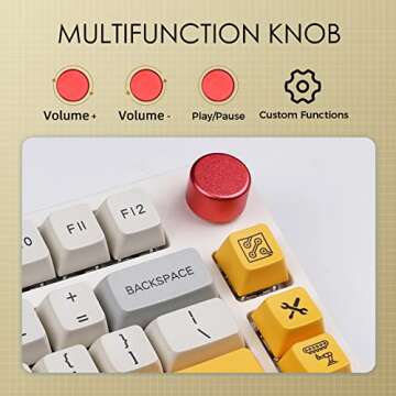 EPOMAKER Theory TH80 75% Hot Swappable RGB 2.4Ghz/Bluetooth 5.0/Wired Mechanical Gaming Keyboard with MDA PBT Keycaps, Large Capacity Battery, Knob Control for Windows/Mac