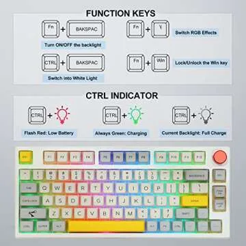 EPOMAKER Theory TH80 75% Hot Swappable RGB 2.4Ghz/Bluetooth 5.0/Wired Mechanical Gaming Keyboard with MDA PBT Keycaps, Large Capacity Battery, Knob Control for Windows/Mac