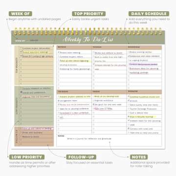 Weekly To Do List Notepad with 52 Undated Sheets（8.5"×11"）- Undated Weekly Planner Notepad for ...