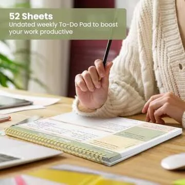 Weekly To Do List Notepad with 52 Undated Sheets（8.5"×11"）- Undated Weekly Planner Notepad for Office Desk Accessories and Supplies - Forest Shades