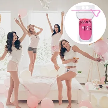 Patelai 16 Pcs Bachelorette Drink Pouch Cup with Straw