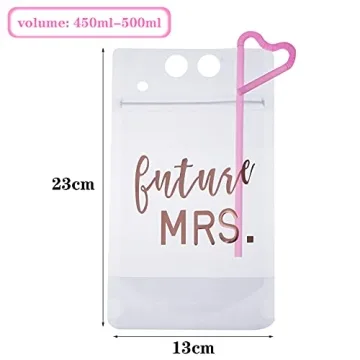 Patelai 16 Pcs Bachelorette Drink Pouch Cup with Straw