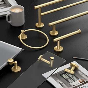 Gatco 4233 Latitude II European Toilet Tissue Holder, Brushed Brass, 6.88"