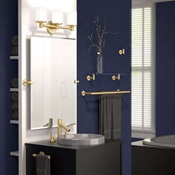 Gatco 4233 Latitude II European Toilet Tissue Holder, Brushed Brass, 6.88"