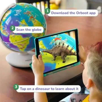 PlayShifu Interactive Dinosaur Toys - Orboot Dinos (Globe + App) 50 Dinosaurs, 500+ Facts | Educational Dinosaur Toys For Kids 5-7 | 4 5 6 7 8 year old Birthday Gifts (Works with tabs/mobiles)