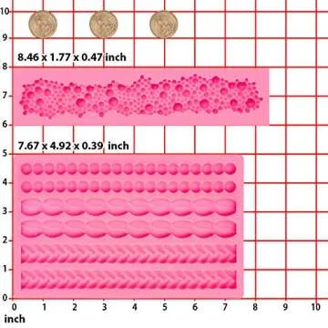 2 Pieces Rope Mold Pearl Fondant Mold Bubble Mold Set for Creative Cake Decorations