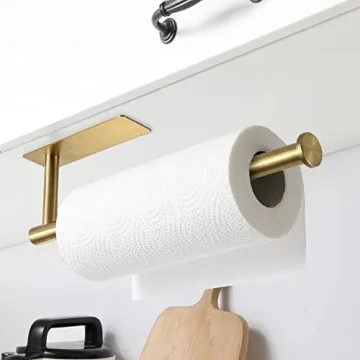theaoo Gold Paper Towel Holder for Kitchen Organization