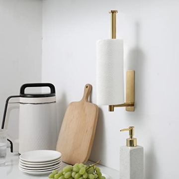 theaoo Gold Paper Towel Holder for Kitchen Organization
