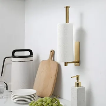 theaoo Gold Paper Towel Holder for Kitchen Organization