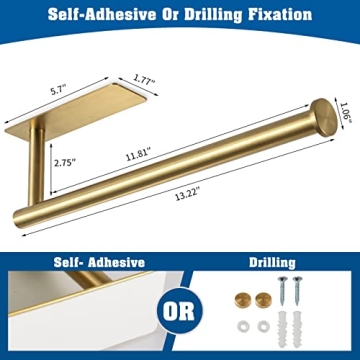 theaoo Gold Paper Towel Holder for Kitchen Organization