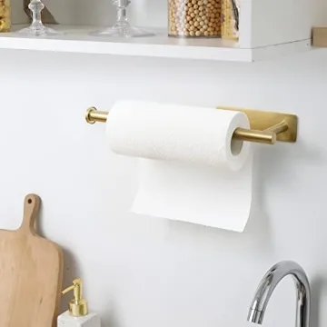 theaoo Gold Paper Towel Holder for Kitchen Organization