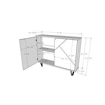 Nexera 132206 Slim 2-Door Storage Cabinet, Black