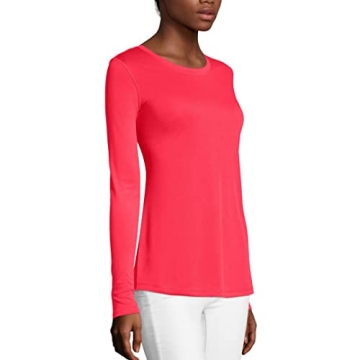 Hanes Women's Sport Cool Dri Long Sleeve Tee - Razzle Pink