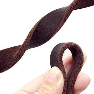 Berry Pet Leather Dog Leash - Training & Walking Braided Dog Leash - 4 ft by 5/8 in (120cm 1.6cm) - Latigo Leather Brown