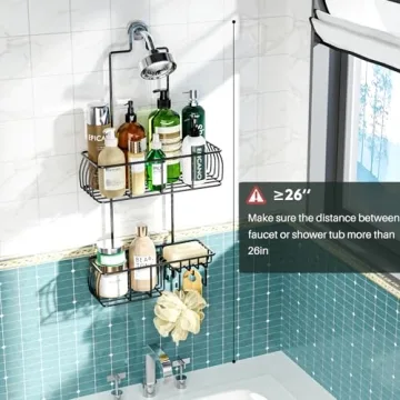 Epicano Anti-Swing Rustproof Shower Caddy Matte Black