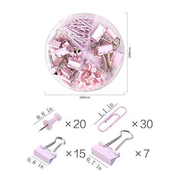 Paper Clips and Binder Clips Push Pins Set and Holder, Syitem Non-Skid Map ((3.3)/Gm.4)