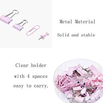 Paper Clips and Binder Clips Push Pins Set and Holder, Syitem Non-Skid Map ((3.3)/Gm.4)