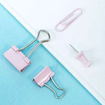Paper Clips and Binder Clips Push Pins Set and Holder, Syitem Non-Skid Map ((3.3)/Gm.4)