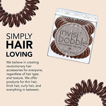 invisibobble Original Traceless Spiral Hair Ties With Strong Grip, Non-Soaking, Hair Accessories for Women- Pretzel Brown (Pack of 3)