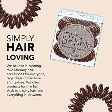 invisibobble Original Traceless Spiral Hair Ties With Strong Grip, Non-Soaking, Hair Accessories for Women- Pretzel Brown (Pack of 3)