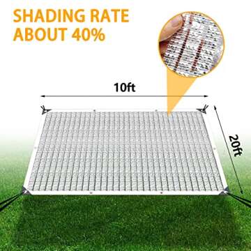 Durable 10x20' Aluminum Shade Cloth for Optimal Sun Protection