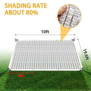 Durable 10x20' Aluminum Shade Cloth for Optimal Sun Protection