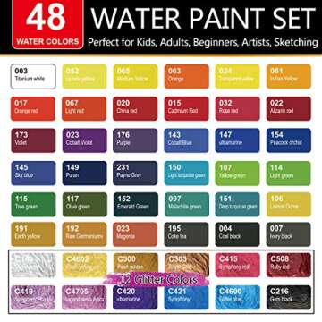 PANDAFLY Watercolor Paint Set with 48 Colors