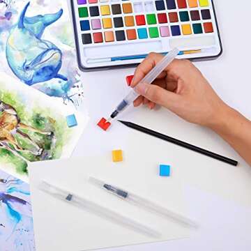 PANDAFLY Watercolor Paint Set with 48 Colors