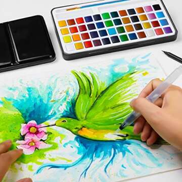 PANDAFLY Watercolor Paint Set with 48 Colors