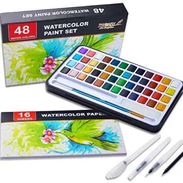 PANDAFLY Watercolor Paint Set with 48 Colors
