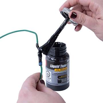 Gardner Bender 07315001126 LTB-400 Liquid Electrical Tape, Easy-on, Waterproof, Indoor/Outdoor Use, Jar, Black, 4 Oz Bottle, 4 Ounce