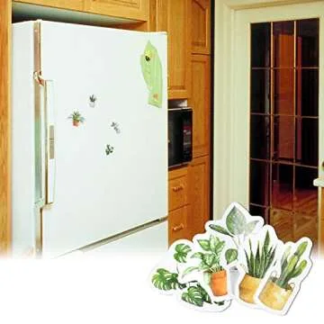 EDOBLUE Mini Size Laptop Stickers - 45pcs DIY Decoration Green Plants Stickers for Laptop Planners Scrapbook Suitcase Diary Notebooks Album, Dimension Less 44mm Including Repeat(Green Life)