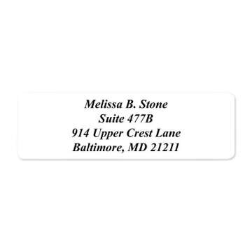 White Personalized Return Address Labels Without Dispenser - Roll of 250 Custom Stickers