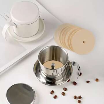 300 Count Percolator Coffee Filters, 3.75 Inch Natural Unbleached Disposable Coffee Filter Disc Coffee Filters for Percolators Camping Coffee Pot Home Office Use