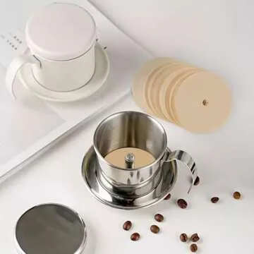 300 Count Percolator Coffee Filters, 3.75 Inch Natural Unbleached Disposable Coffee Filter Disc Coffee Filters for Percolators Camping Coffee Pot Home Office Use