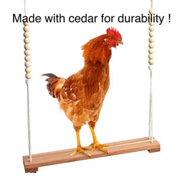 Handmade Chicken Swing Toy for Coop - Safe Cedar Swing for Poultry Fun!
